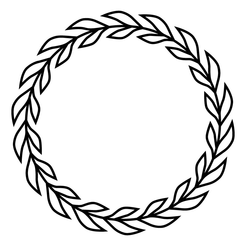 طرح گل برگ بو و تاج گل ۴ مناسب برای استفاده در دستگاه های cnc چوب و cnc لیزر - laurels and wreaths design 4 dxf file
