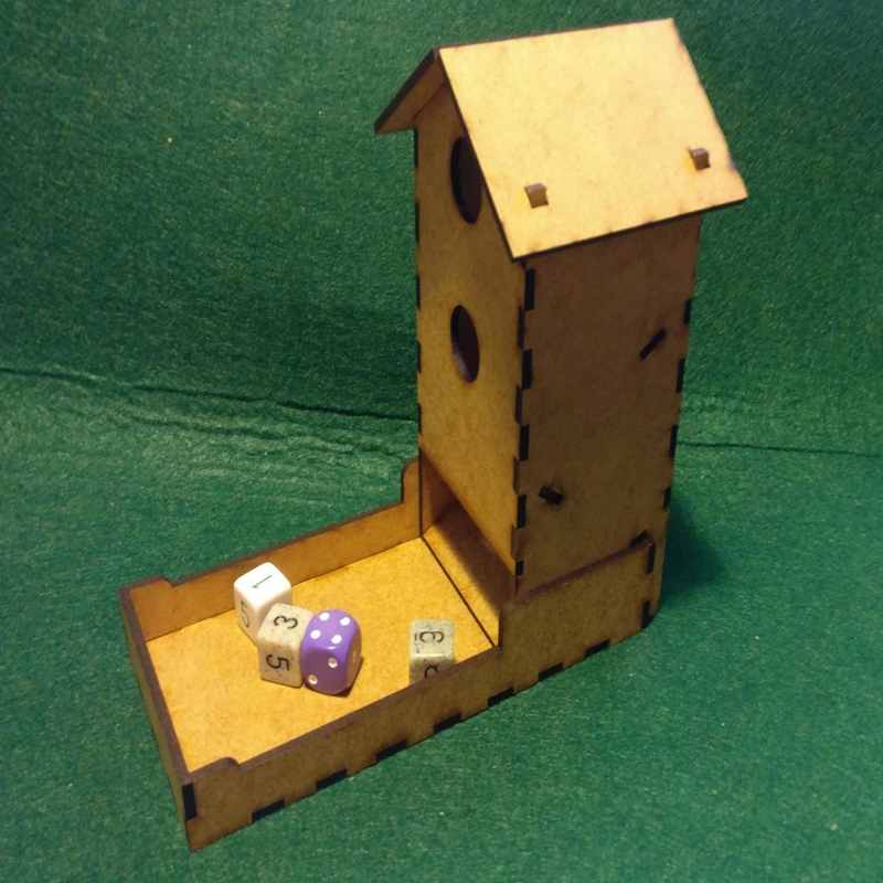 طرح فیدر پرنده به شکل برج تاس مناسب برای استفاده در دستگاه های cnc چوب و cnc لیزر - laser cut bird feeder shaped dice tower svg file