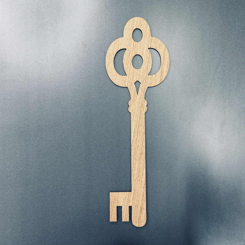 طرح کلید چوبی مناسب برای استفاده در دستگاه های cnc چوب و cnc لیزر - laser cut wooden key shaped cutout craft cdr file