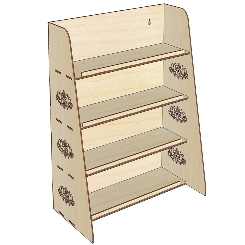 طرح قفسه چوبی آشپزخانه طرح سازماندهی کننده رویه کانتر، مناسب برای استفاده در دستگاه های cnc چوب و cnc لیزر - laser cut wooden step kitchen shelf counter top organizer cdr file