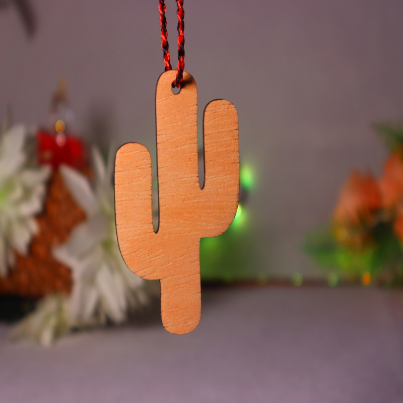 طرح کاکتوس مناسب برای استفاده در دستگاه های cnc چوب و cnc لیزر - laser cut cactus shape wood ornament cdr file