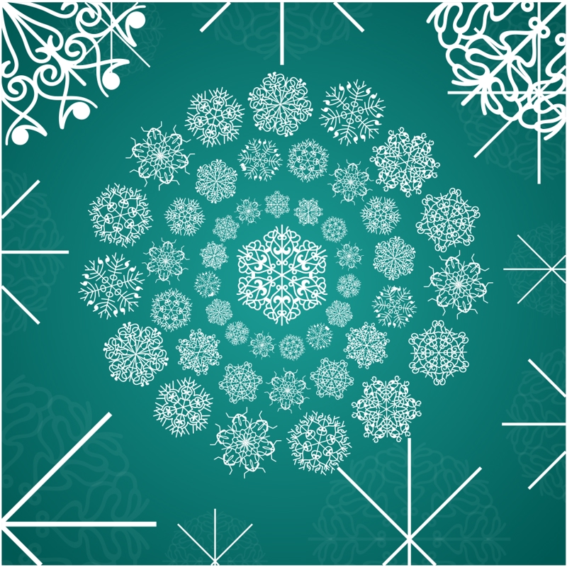 طرح دانه‌های برف تزئینی سفید مناسب برای استفاده در دستگاه های cnc چوب و cnc لیزر - white ornamental snowflakes cdr file