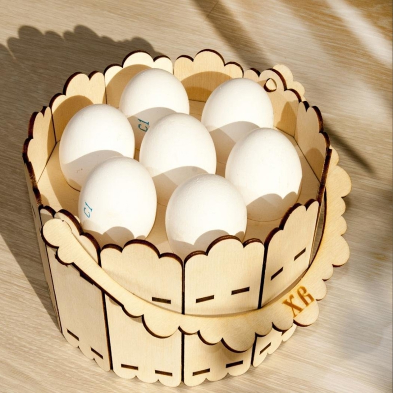 طرح سبد چوبی تزئینی مناسب برای استفاده در دستگاه های cnc چوب و cnc لیزر - laser cut decorative wooden basket cdr file