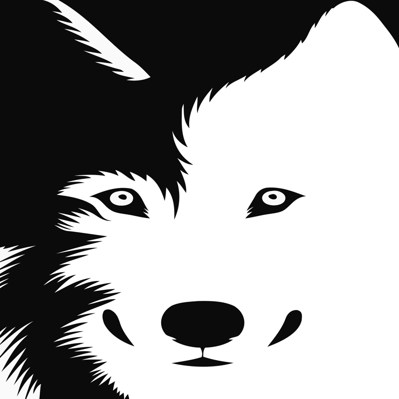 طرح استنسیل برچسب سگ سیاه و سفید مناسب برای استفاده در دستگاه های cnc چوب و cnc لیزر - dog sticker stencil black and white cdr file