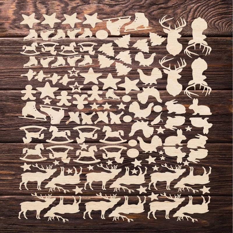 طرح اسباب بازی چوبی کریسمس مناسب برای استفاده در دستگاه های cnc چوب و cnc لیزر - laser cut christmas wooden toys cdr file