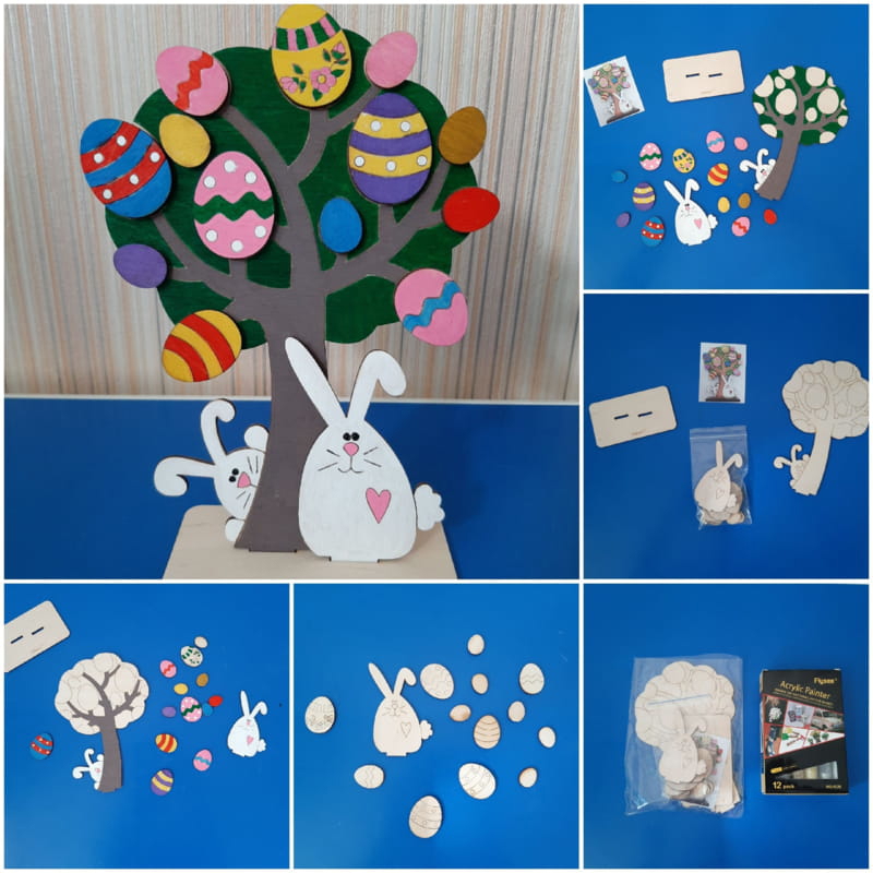 طرح دکور عید پاک مبارک مناسب برای استفاده در دستگاه های cnc چوب و cnc لیزر - laser cut happy easter decor cdr file