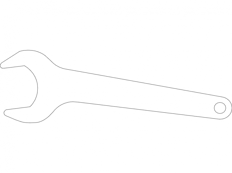 طرح آچار فرانسه مدل er16 مناسب برای استفاده در دستگاه های cnc چوب و cnc لیزر - er16 collet wrench imperial dxf file