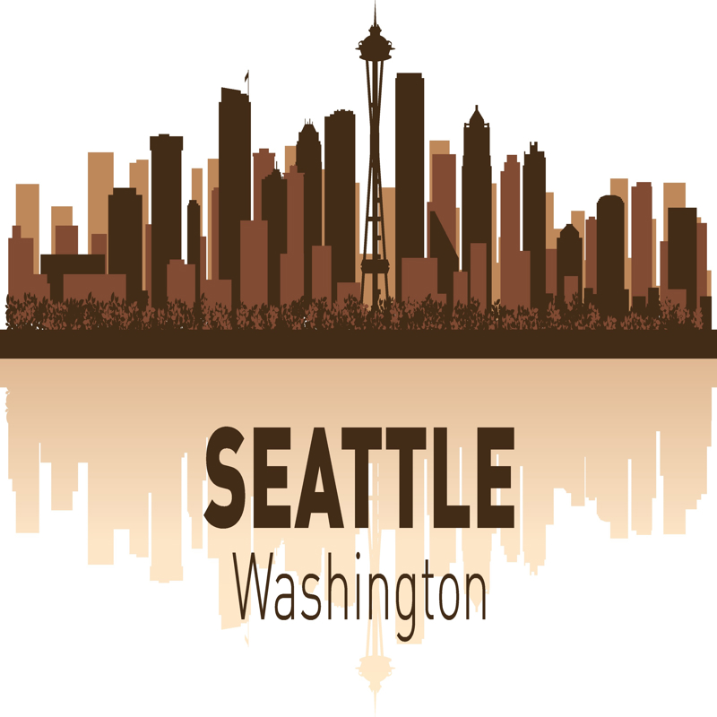 طرح اسکای‌لاین سیاتل مناسب برای استفاده در دستگاه های cnc چوب و cnc لیزر - seattle skyline cdr file