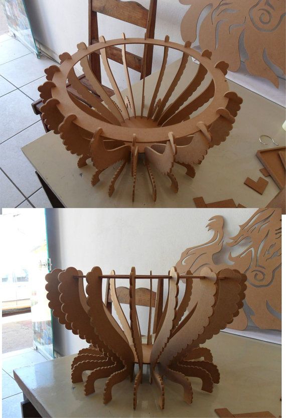 طرح کاسه میوه چوبی مناسب برای استفاده در دستگاه های cnc چوب و cnc لیزر - fruit bowl wooden dxf file