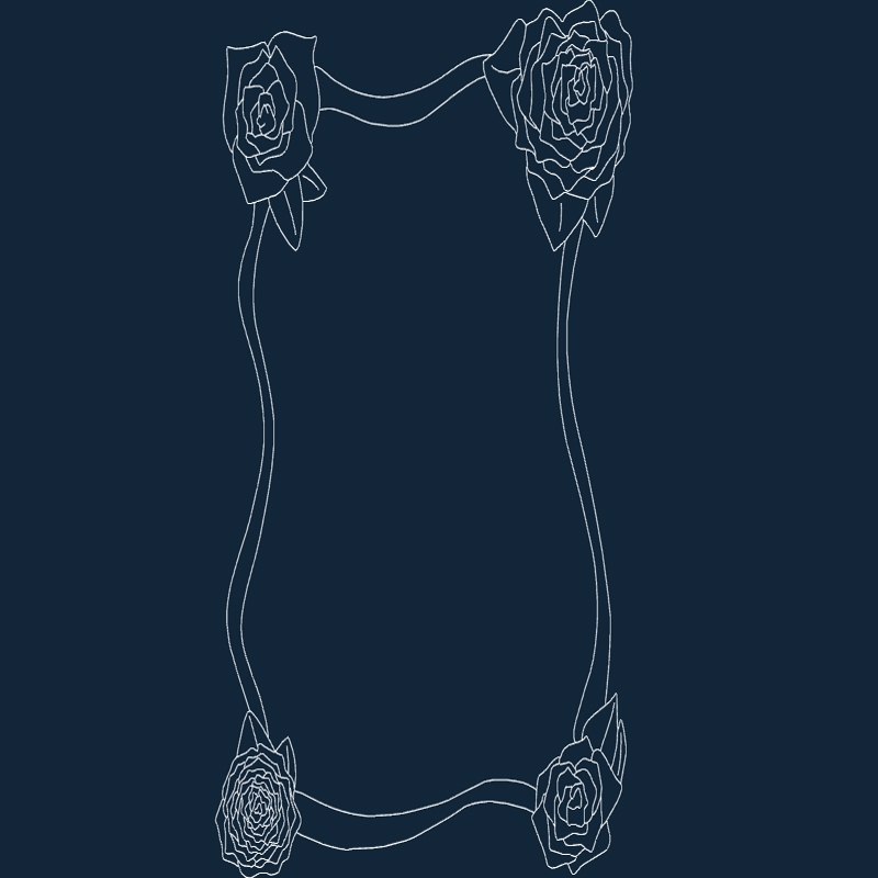 طرح قاب گل مناسب برای استفاده در دستگاه های cnc چوب و cnc لیزر - flower frame dxf