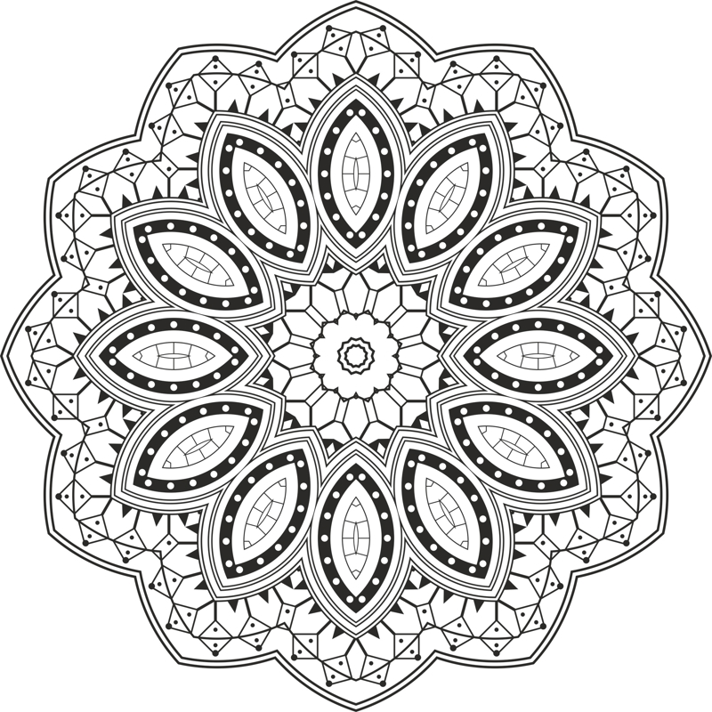 طرح ماندالا (چرخ هستی) مناسب برای استفاده در دستگاه های cnc چوب و cnc لیزر - mandala design cdr file
