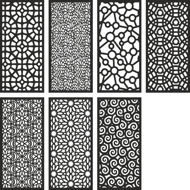 طرح مجموعه الگوهای صفحه نمایش مناسب برای استفاده در دستگاه های cnc چوب و cnc لیزر - screen pattern collection cdr file