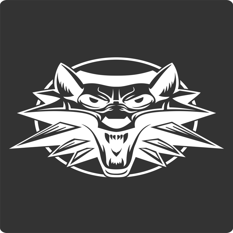 طرح فایل وکتور برچسب گرگ سفید مناسب برای استفاده در دستگاه های cnc چوب و cnc لیزر - white wolf sticker vector cdr file