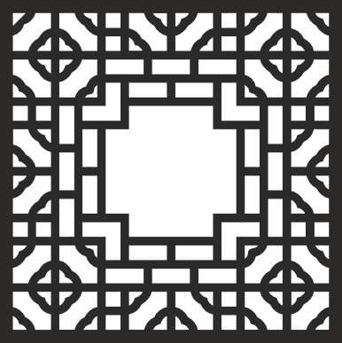 طرح وکتور طرح هندسی مربع مناسب برای استفاده در دستگاه های cnc چوب و cnc لیزر - geometric pattern square vector cdr file