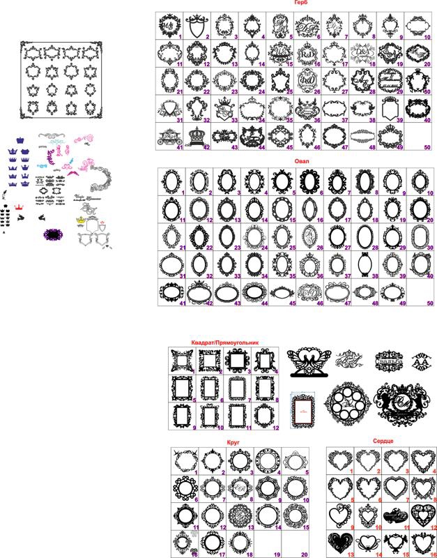 طرح وکتور قاب آینه مناسب برای استفاده در دستگاه های cnc چوب و cnc لیزر - mirror frame vectors cdr file