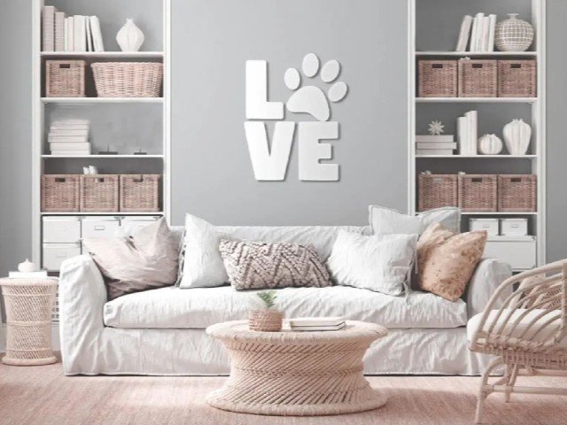 طرح تابلوی حیوان خانگی عاشقانه مناسب برای استفاده در دستگاه های cnc چوب و cnc لیزر - laser cut love pet sign