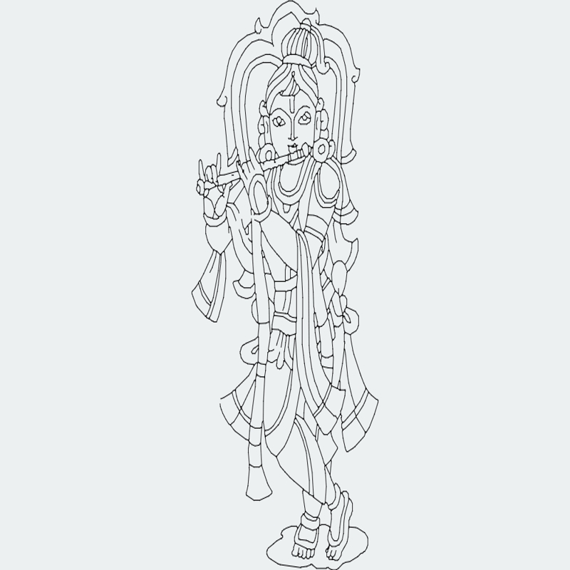طرح کریشنا مناسب برای استفاده در دستگاه های cnc چوب و cnc لیزر - krishna dxf file