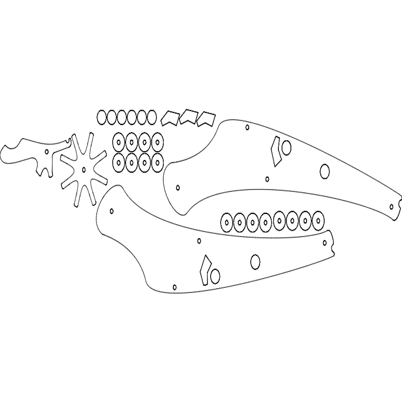 طرح ساده تفنگ لاستیکی مناسب برای استفاده در دستگاه های cnc چوب و cnc لیزر - rubber gun simple dxf file