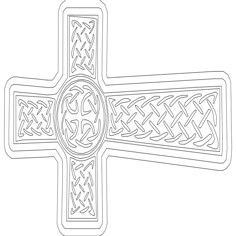 طرح صلیب مسیحی مناسب برای استفاده در دستگاه های cnc چوب و cnc لیزر - christian cross dxf file