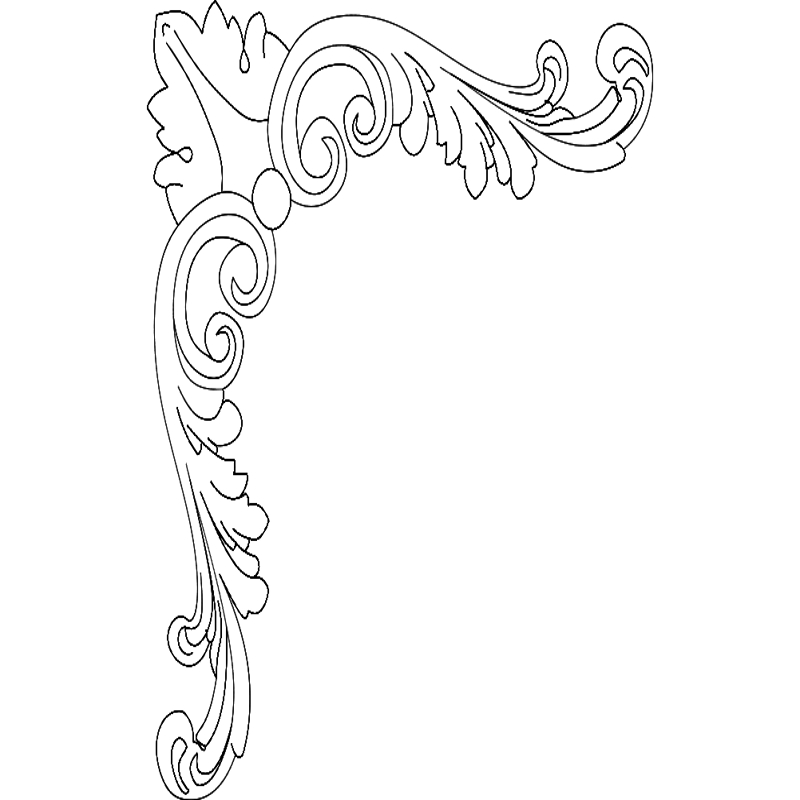 طرح گوشه شماره 6 مناسب برای استفاده در دستگاه های cnc چوب و cnc لیزر - corner design 6 dxf file
