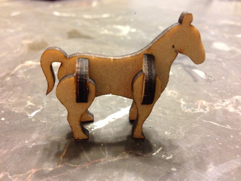 طرح اسب کوچک مناسب برای استفاده در دستگاه های cnc چوب و cnc لیزر - laser cut tiny horse dxf file