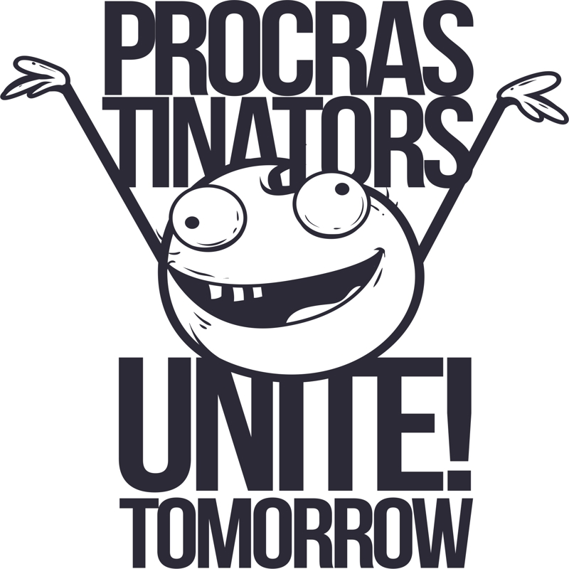 طرح تی شرت طرح تعلل مناسب برای استفاده در دستگاه های cnc چوب و cnc لیزر - procrastinators t shirt design cdr file