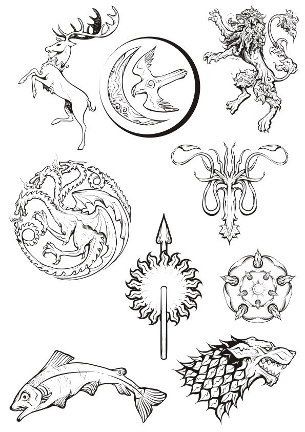 طرح وکتور طرح طرفداران بازی تاج و تخت مناسب برای استفاده در دستگاه های cnc چوب و cnc لیزر - game of thrones fan art vector cdr file