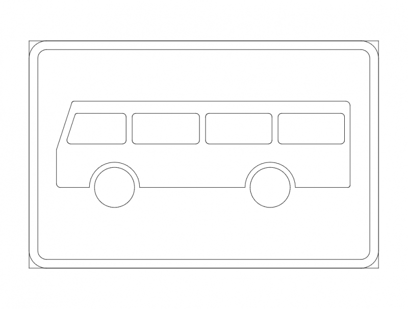 طرح تابلوی راهنمای ایستگاه اتوبوس مناسب برای استفاده در دستگاه های cnc چوب و cnc لیزر - bus stop road sign dxf file