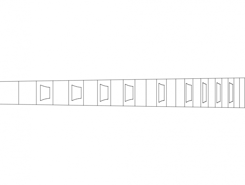 طرح انگشت گذاری لس پاول مناسب برای استفاده در دستگاه های cnc چوب و cnc لیزر - les paul fingerboard dxf file