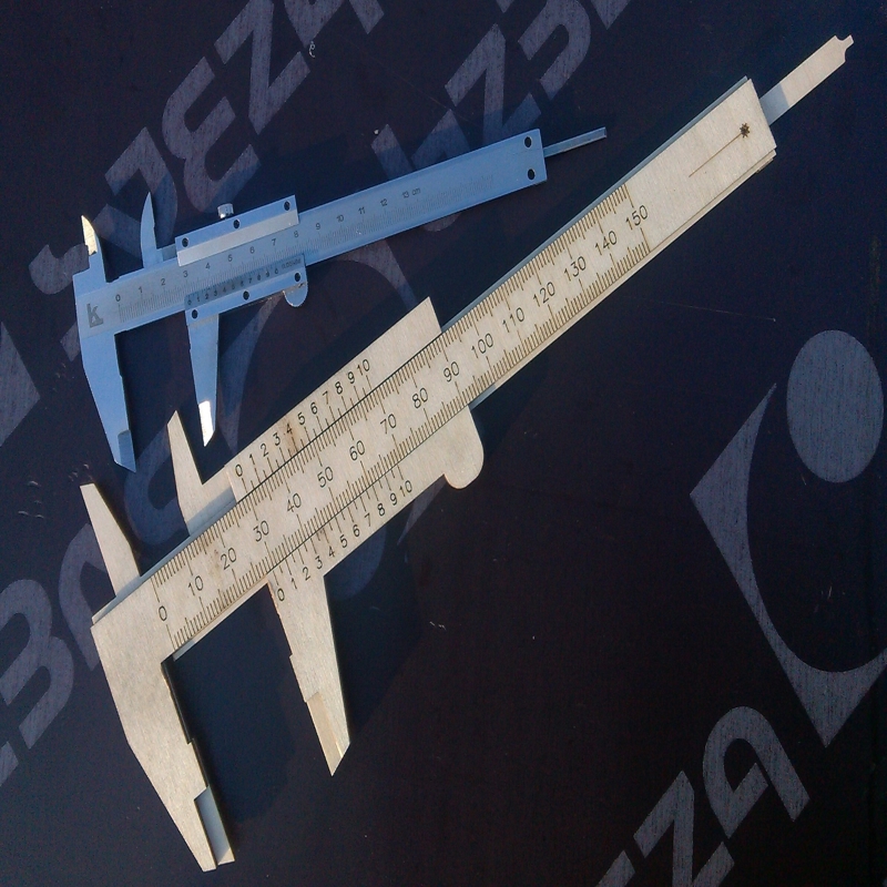 طرح کولیس ورنیه مناسب برای استفاده در دستگاه های cnc چوب و cnc لیزر - vernier caliper dxf file