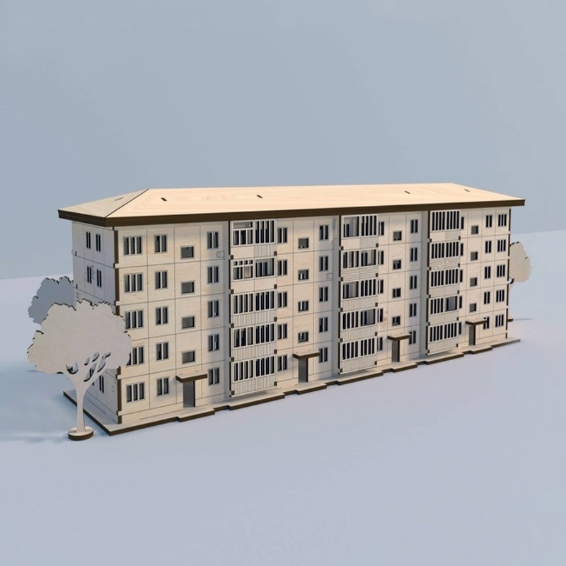 طرح مدل بلوک مسکونی مناسب برای استفاده در دستگاه های cnc چوب و cnc لیزر - laser cut housing block model cdr file
