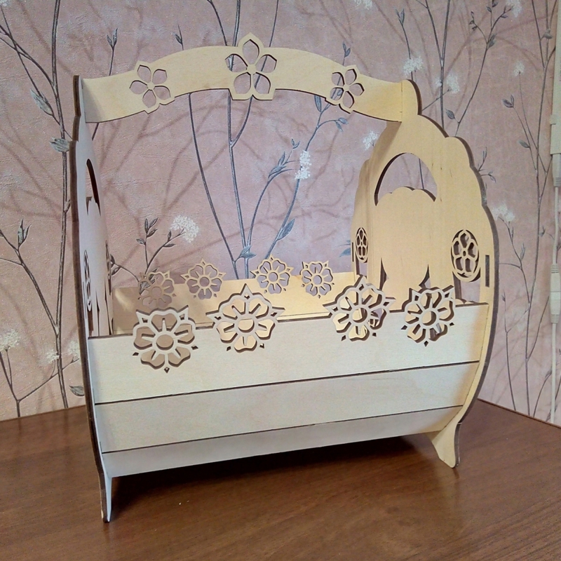 طرح سبد آبنبات تزئینی، dwg مناسب برای استفاده در دستگاه های cnc چوب و cnc لیزر - laser cut decorative candy basket dwg file