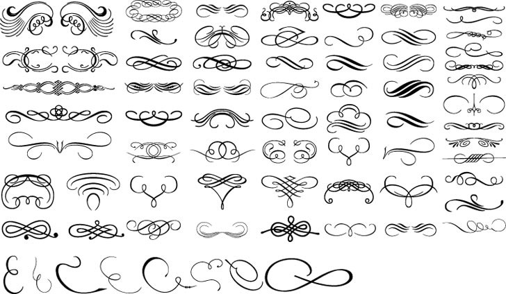 طرح زیورآلات شکوفه‌ای مناسب برای استفاده در دستگاه های cnc چوب و cnc لیزر - flourish ornaments eps file