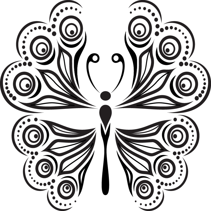 طرح دکور آبستره پروانه مناسب برای استفاده در دستگاه های cnc چوب و cnc لیزر - butterfly abstract decor eps file