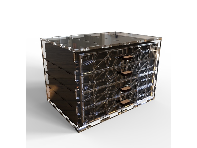 طرح جعبه کشودار مناسب برای استفاده در دستگاه های cnc چوب و cnc لیزر - laser cut drawer box dxf file