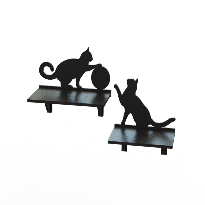طرح قفسه گربه مناسب برای استفاده در دستگاه های cnc چوب و cnc لیزر - laser cut cat shelf cdr file