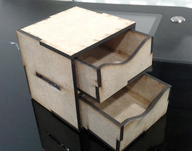 طرح قفسه کشو کابینت ۳ میلی‌متری مناسب برای استفاده در دستگاه های cnc چوب و cnc لیزر - laser cut drawer shelf cabinet 3mm svg file