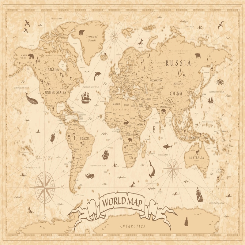 طرح حکاکی لیزری نقشه جهان برای دیوار مناسب برای استفاده در دستگاه های cnc چوب و cnc لیزر - laser cut engraved world map wall decor cdr file