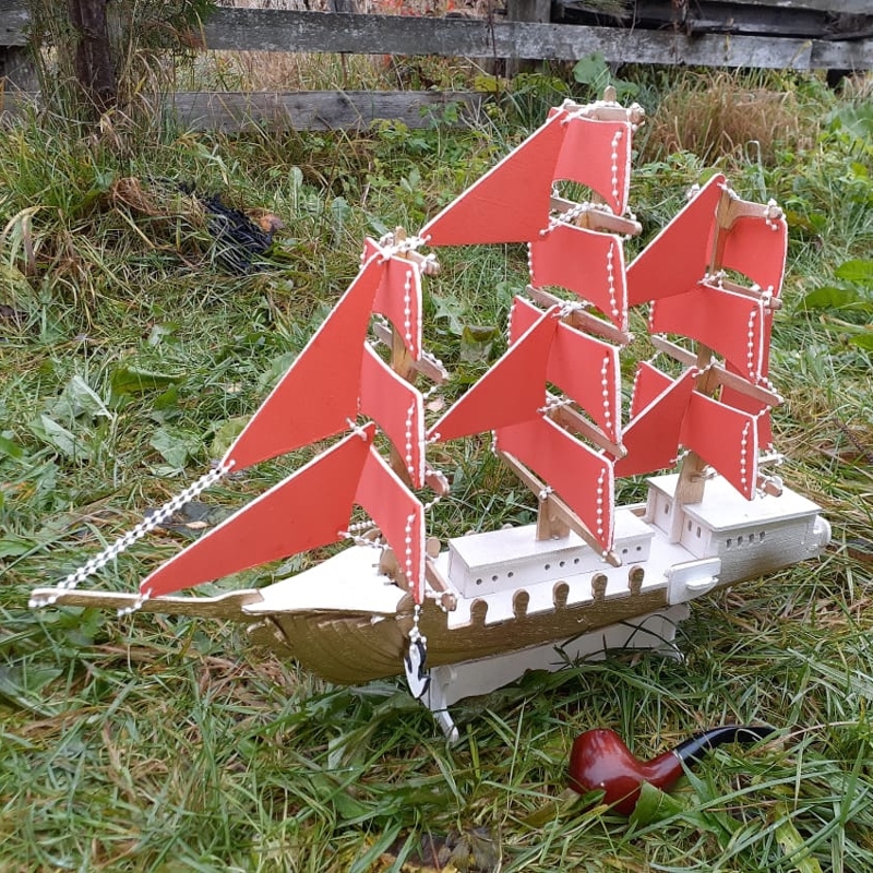 طرح ماکت کشتی چوبی مناسب برای استفاده در دستگاه های cnc چوب و cnc لیزر - laser cut sailing ship wooden ship model cdr file