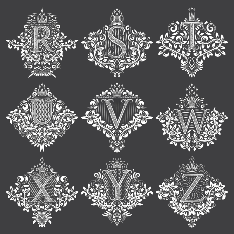 طرح حروف تزئینی وکتور مناسب برای استفاده در دستگاه های cnc چوب و cnc لیزر - decorative letters vector art eps file