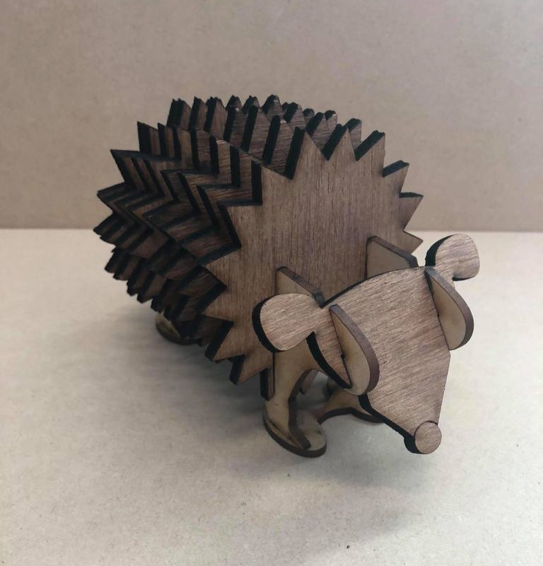 طرح زیرلیوانی چوبی جوجه تیغی مناسب برای استفاده در دستگاه های cnc چوب و cnc لیزر - laser cut wooden hedgehog coasters dxf file