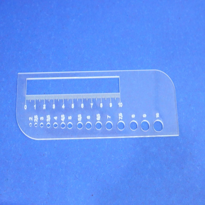 طرح خط کش بافتنی اکریلیک مناسب برای استفاده در دستگاه های cnc چوب و cnc لیزر - laser cut acrylic knitting gauge ruler dxf file