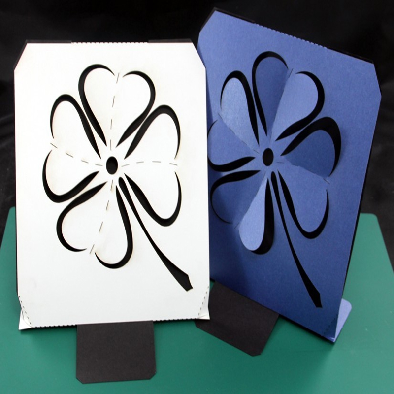 طرح کارت طرح شبدر مناسب برای استفاده در دستگاه های cnc چوب و cnc لیزر - laser cut shamrock card svg file