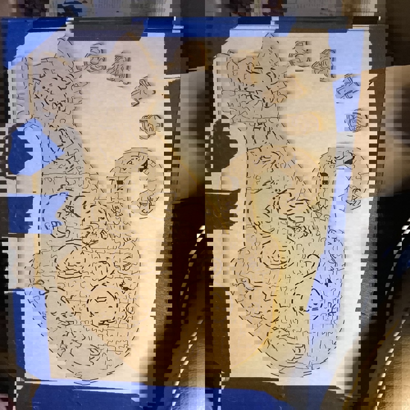 طرح و پازل گربه های ناز مناسب برای استفاده در دستگاه های cnc چوب و cnc لیزر - laser cut cute cats puzzle svg file