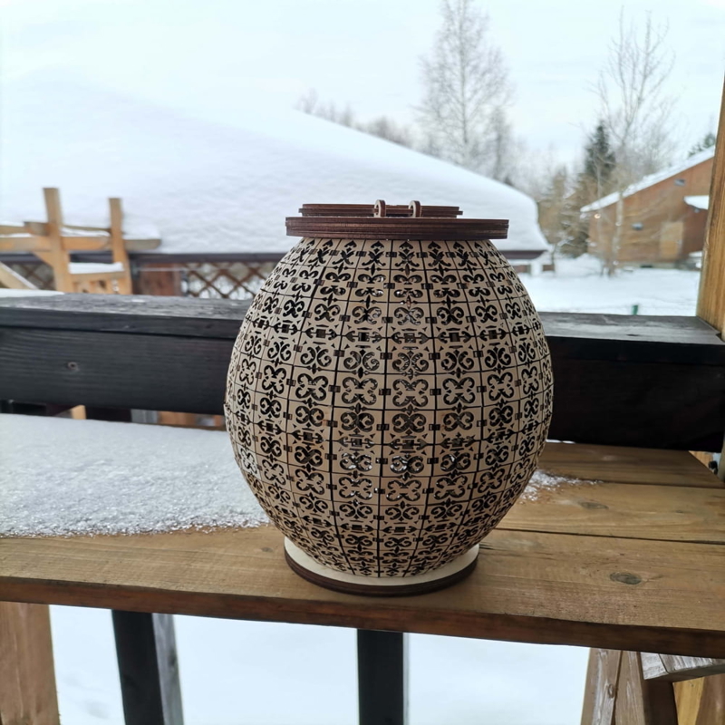 طرح چراغ ایستاده چوبی دکوراتیو مناسب برای استفاده در دستگاه های cnc چوب و cnc لیزر - laser cut decorative standing wooden floor lamp dxf file