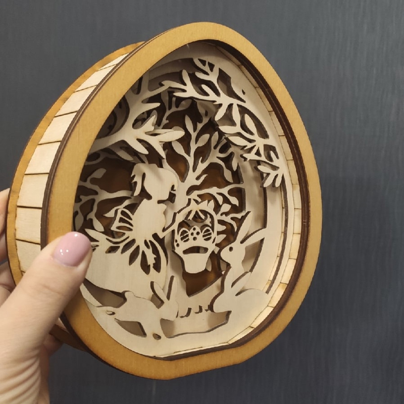 طرح تزیین تخم مرغ عید پاک لایه لایه مناسب برای استفاده در دستگاه های cnc چوب و cnc لیزر - laser cut layered easter egg decor cdr file