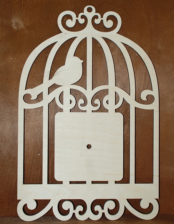 طرح ساعت قفس مناسب برای استفاده در دستگاه های cnc چوب و cnc لیزر - laser cut cage clock cdr file