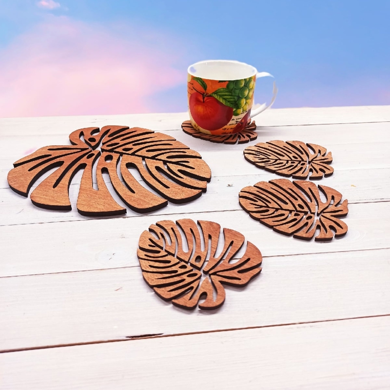 طرح زیرلیوانی چوبی تزئینی مناسب برای استفاده در دستگاه های cnc چوب و cnc لیزر - laser cut wooden decorative tea coaster cdr file