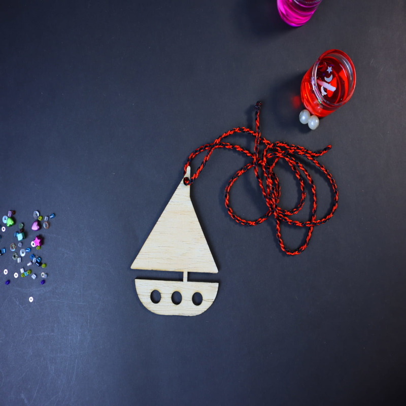 طرح قایق چوبی تزیینی کریسمس مناسب برای استفاده در دستگاه های cnc چوب و cnc لیزر - laser cut wooden sailboat christmas tree ornament cdr file