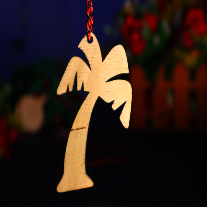طرح درخت نخل ناتمام مناسب برای استفاده در دستگاه های cnc چوب و cnc لیزر - laser cut unfinished palm tree ornament wood cutout cdr file